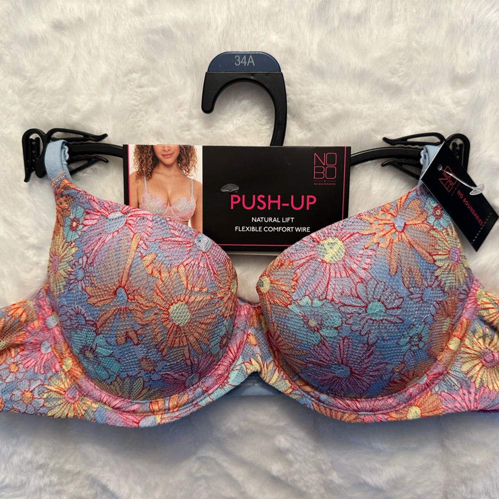 No Boundaries Push Up Bra Floral